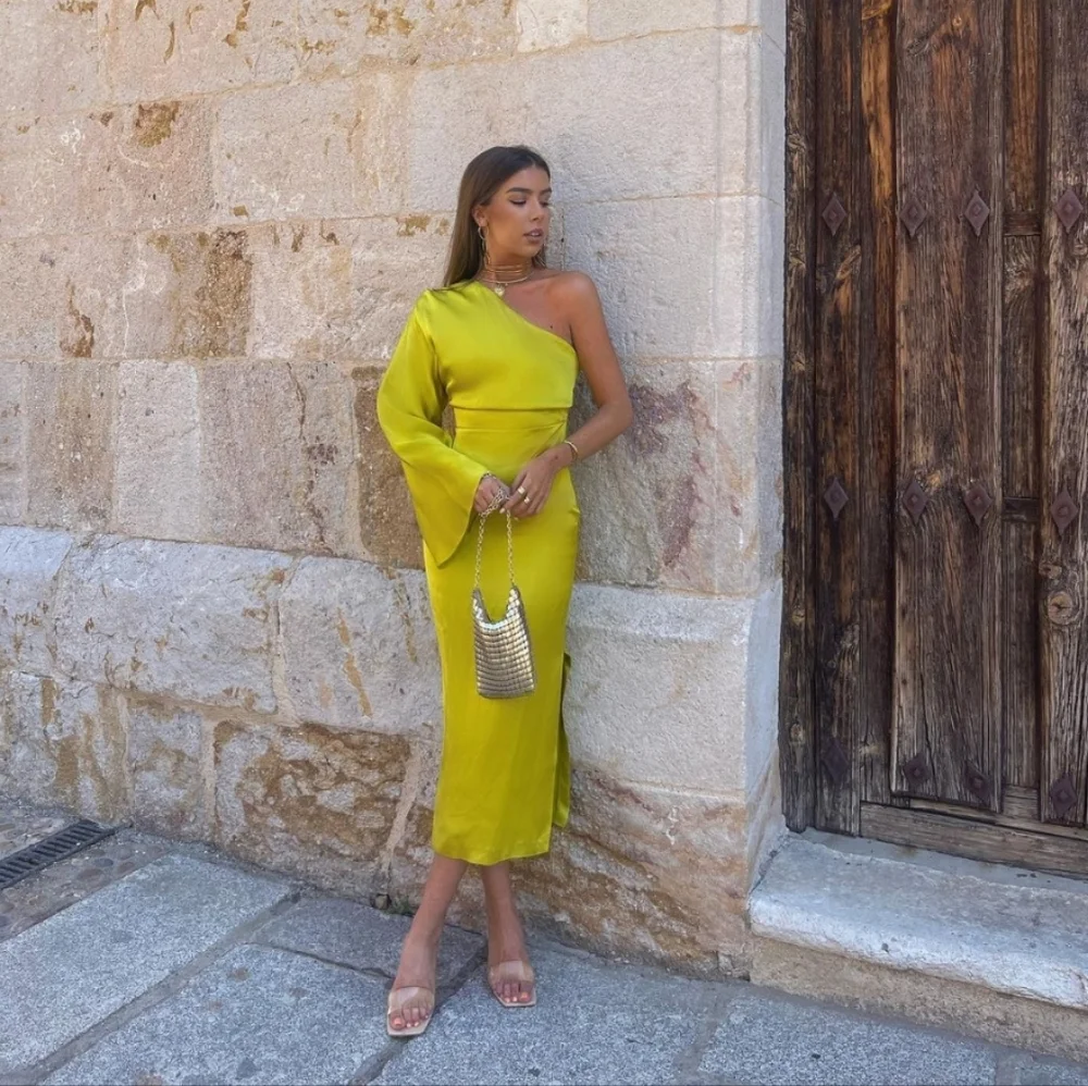 Zara | Dresses | Last One Zara Asymmetric Satin Dress